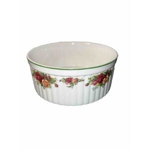 Royal Albert OLD country roses (green trim) souffle dish 8 3/4 inches